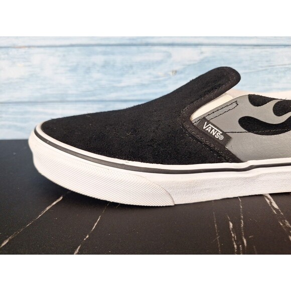 Vans Classic Slip On Black Grey Flame Skate Shoes Size 6 main image 6